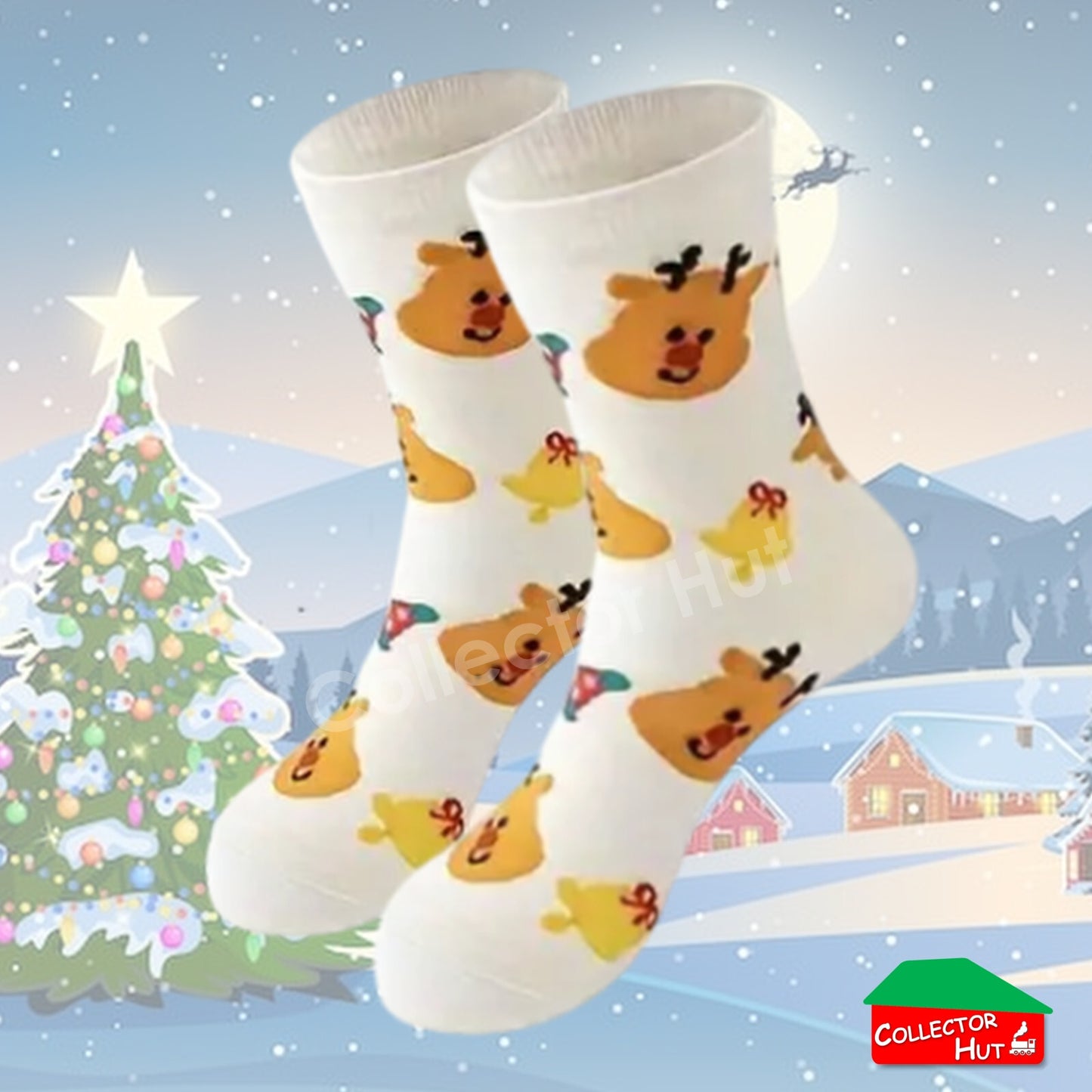 CHRISTMAS SOCKS Cotton Blend Anti-Odor Unisex Crew Socks CUSTOM Gift Set