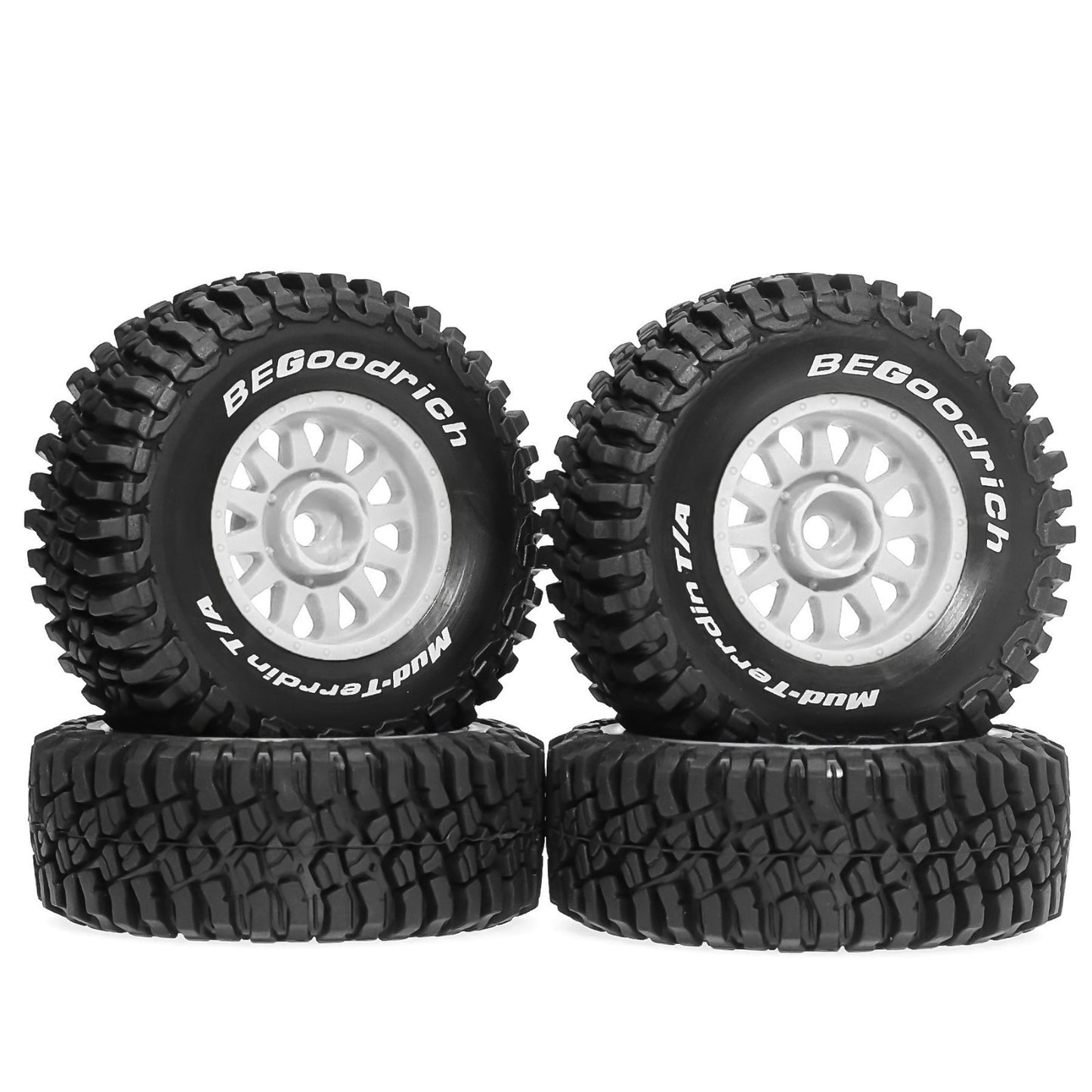 RC Model Wheels Tyres 12mm Hub 73mm x 34mm 38g 4pcs Set Car Truck MN168 WPL
