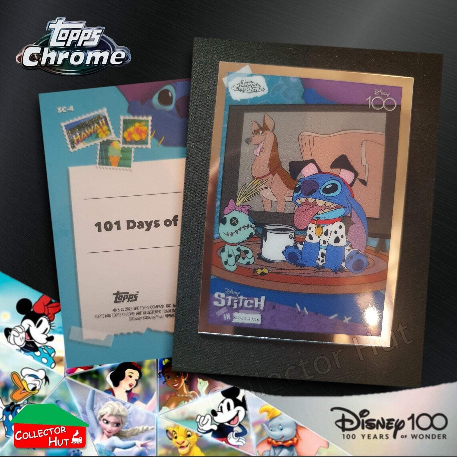 Disney 100 Topps Chrome 2023 RARE CARDS Off the Page Iconic Moments Stitch