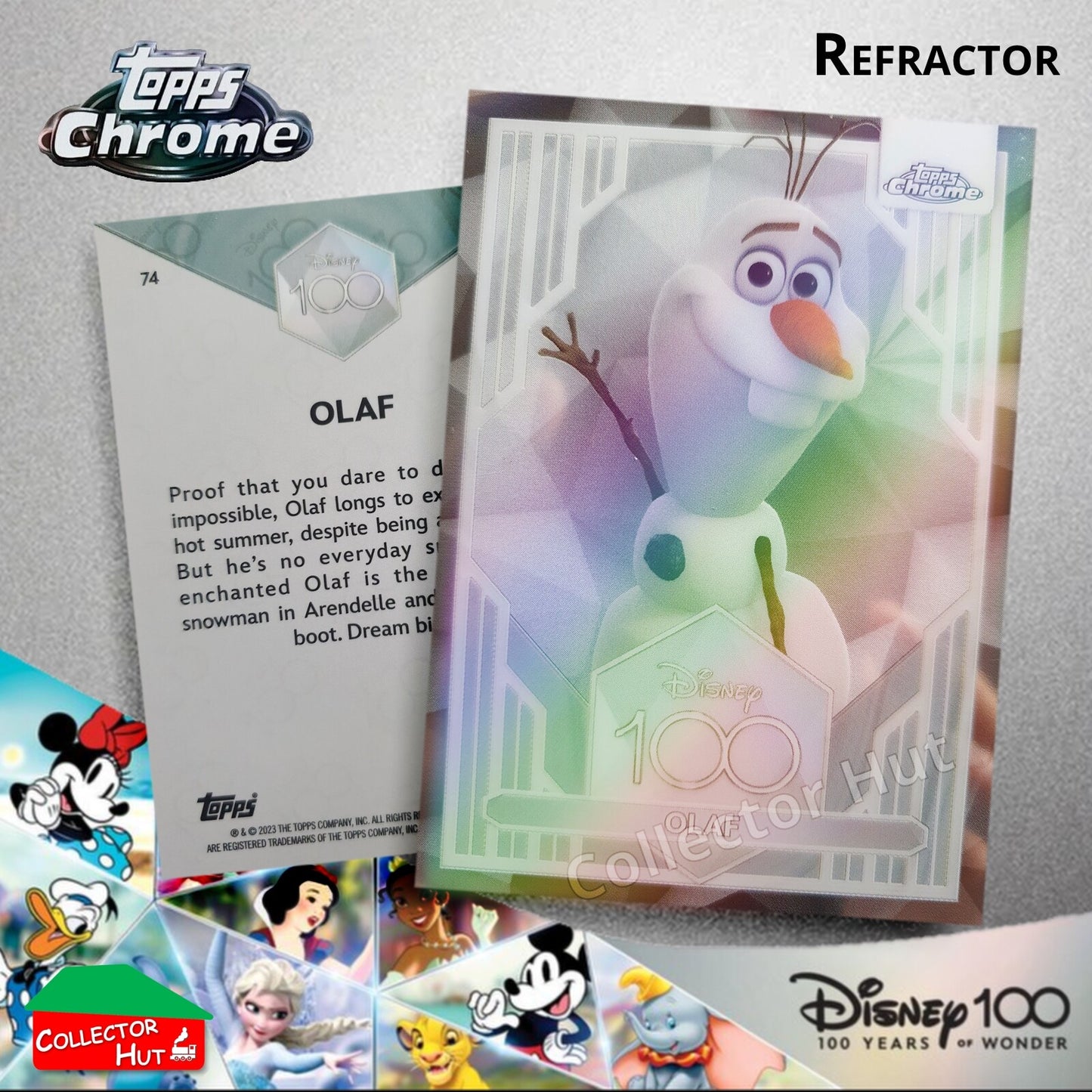 Disney 100 Topps Chrome 2023 REFRACTOR Cards 1-100 Pick Singles