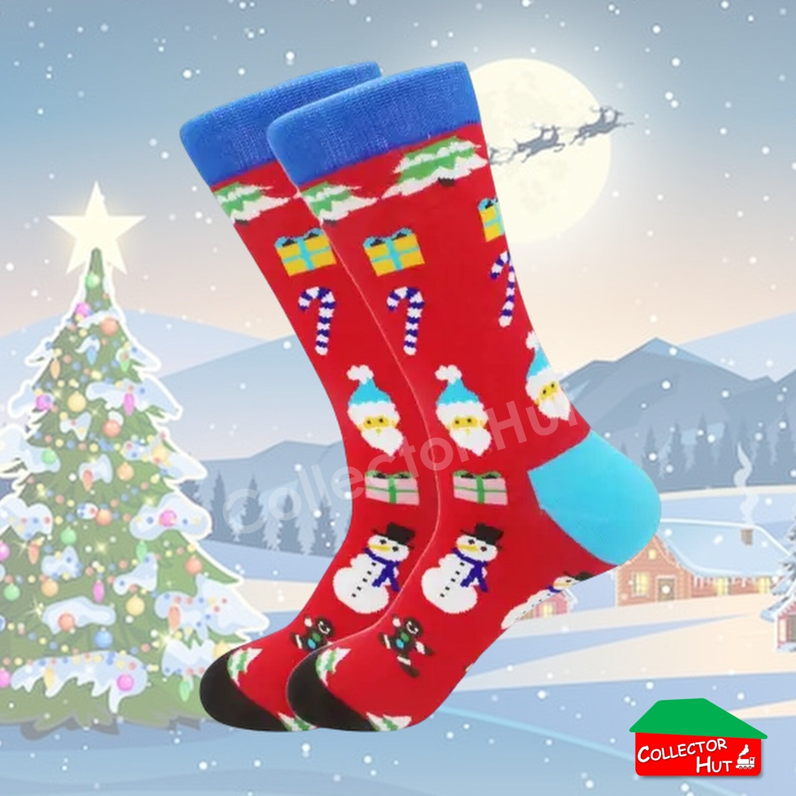 CHRISTMAS SOCKS Cotton Blend Anti-Odor Unisex Crew Socks CUSTOM Gift Set