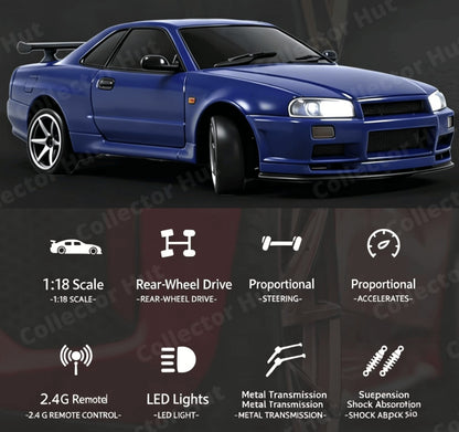 LDR/C LD1899 GTR Die-Cast RC Drift Car 1:18 Scale Gyro + Case