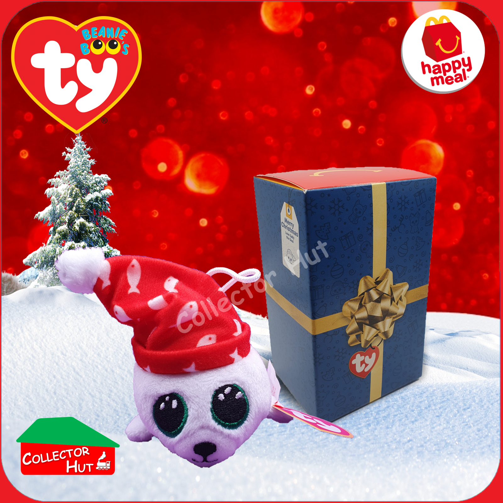 McDonald's Happy Meal 2021 Festive Christmas TY Beanie Boo Plush Toys