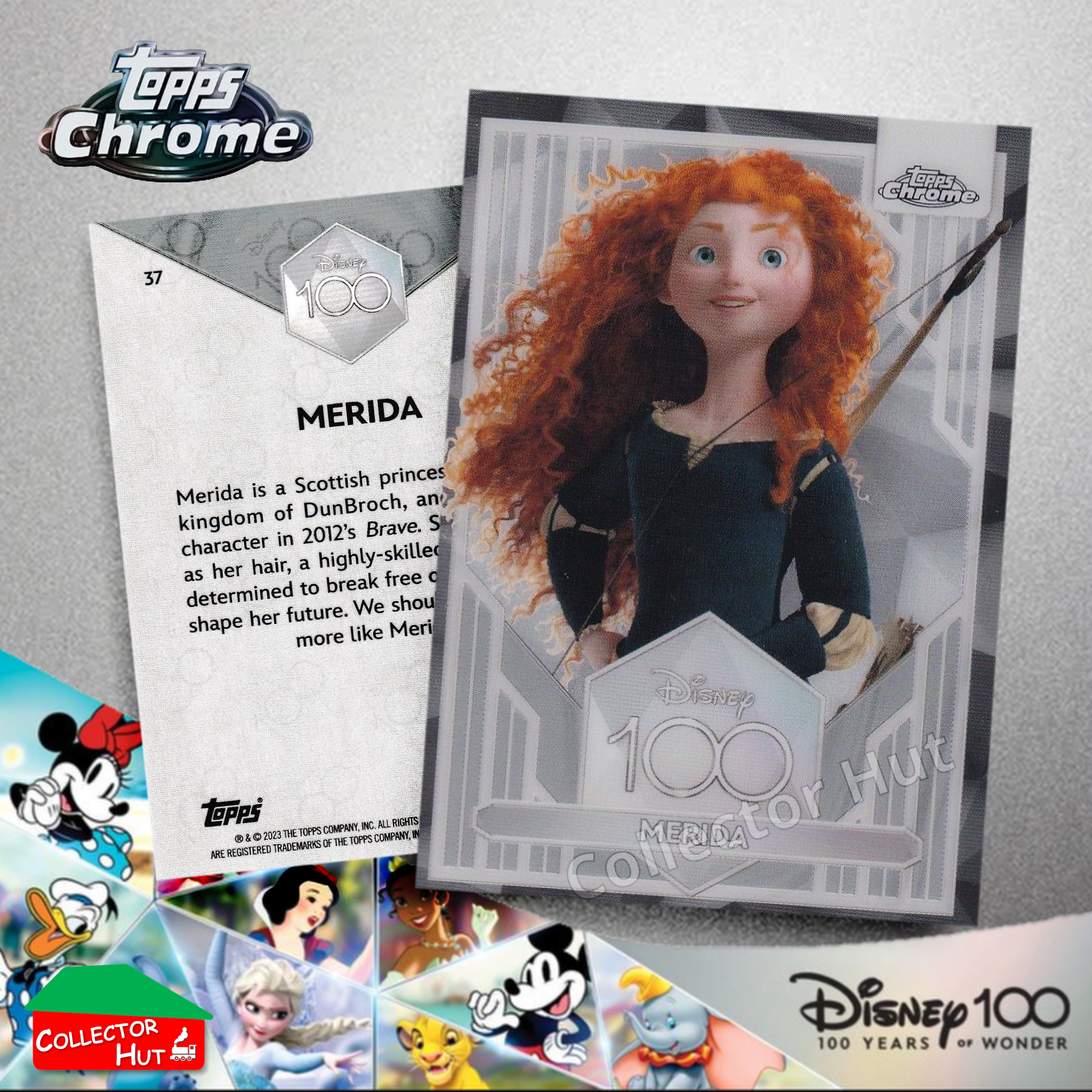 Disney 100 Topps Chrome 2023 Base Cards 1-100 Pick Singles to Complete Your Set