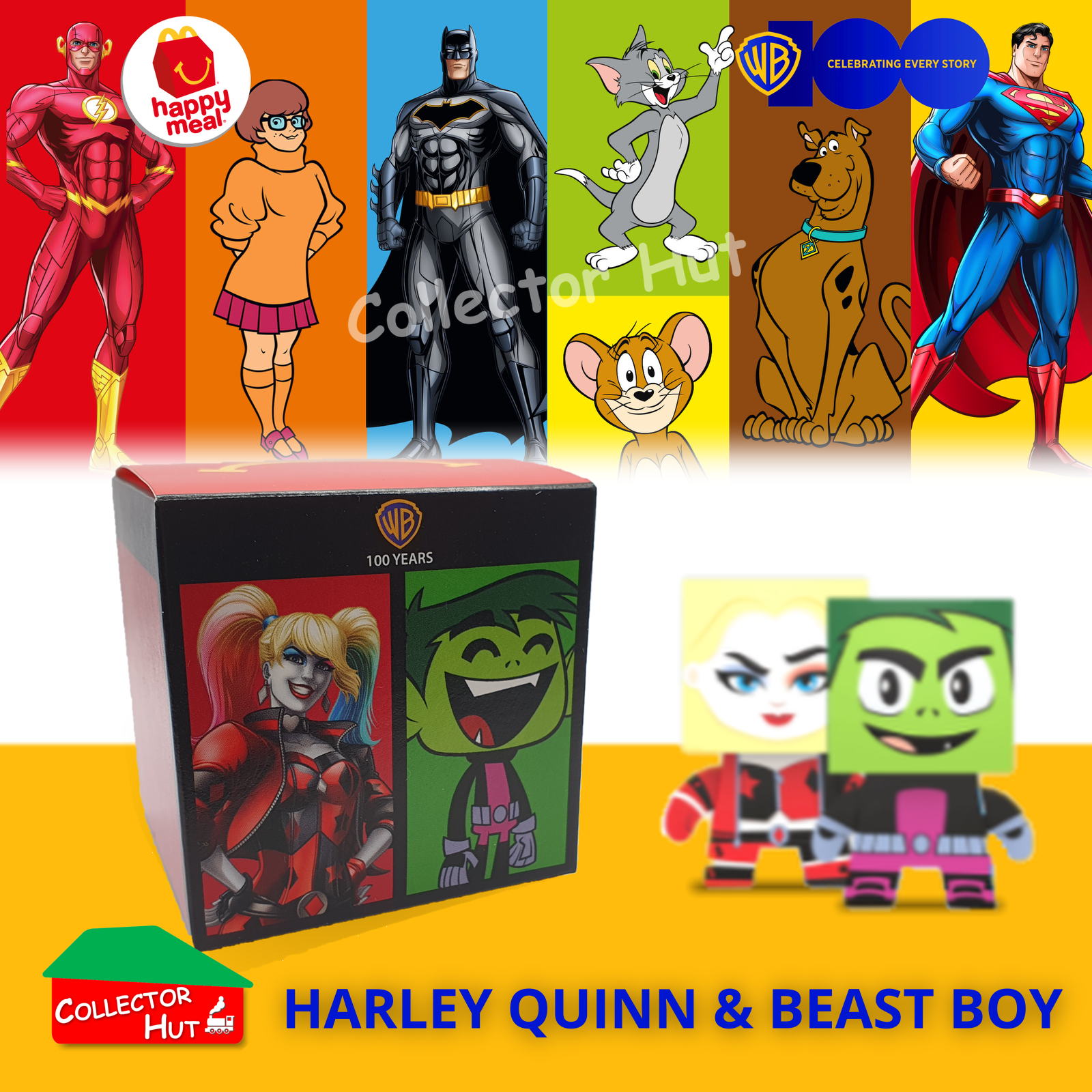 McDonald's Happy Meal WB Warner Brothers 100th Year Anniversary DC Tin Head Toys