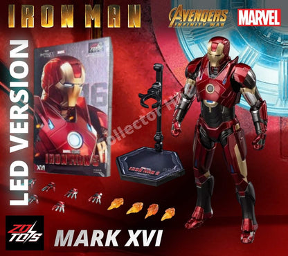 Iron Man Action Figures 1:10 Scale ZD Toys Wave 3 LED Marvel Avengers Infinity S