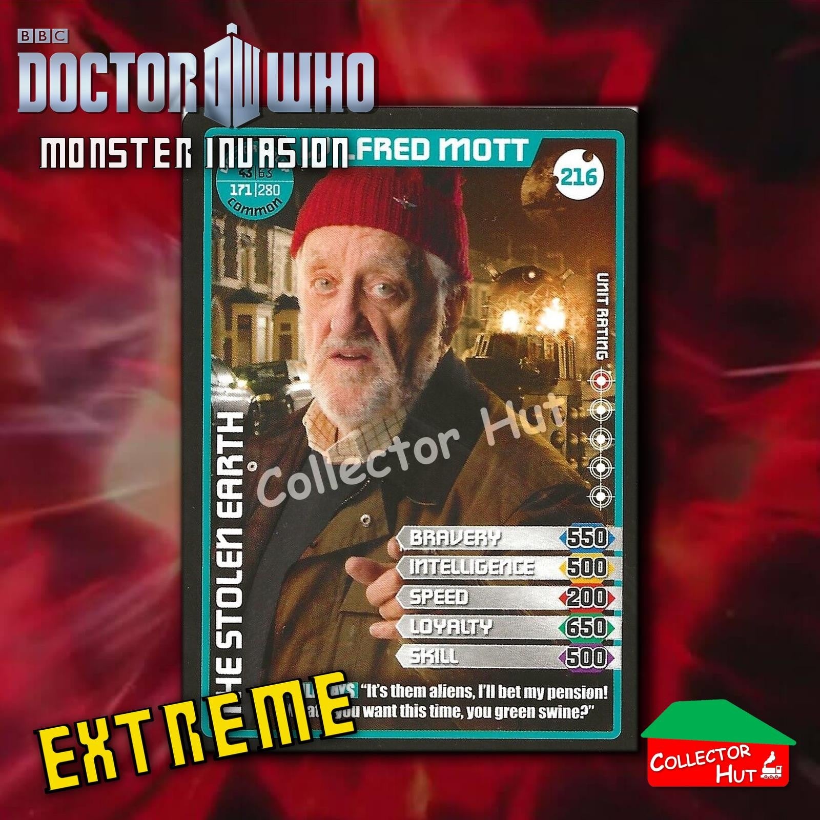 DOCTOR WHO Monster Invasion EXTREME Cards 166-344 New Fresh & Sleeved YOU CHOOSE