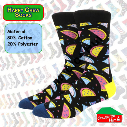 Happy Crew Socks Novelty Breathable Anti-Odour Men's Unisex UK 9-11 EU 43-46
