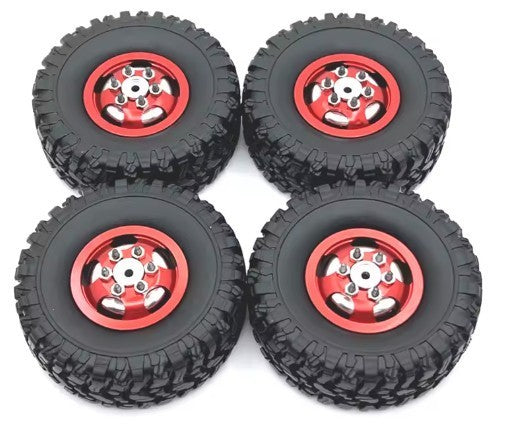 RC Model Wheels Tyres 5mm Hub 68mm x 24mm 50g ALLOY 4pcs Set Car Truck MN82
