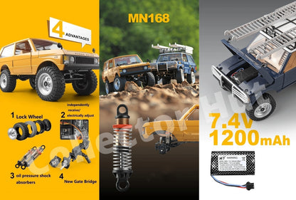 MN168 RC Rock Crawler 1:12 Scale Premium Land Rover 1970 Design Upgradable Boxed