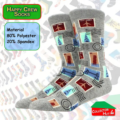 Happy Crew Socks Novelty Breathable Anti-Odour Men's Unisex UK 9-11 EU 43-46