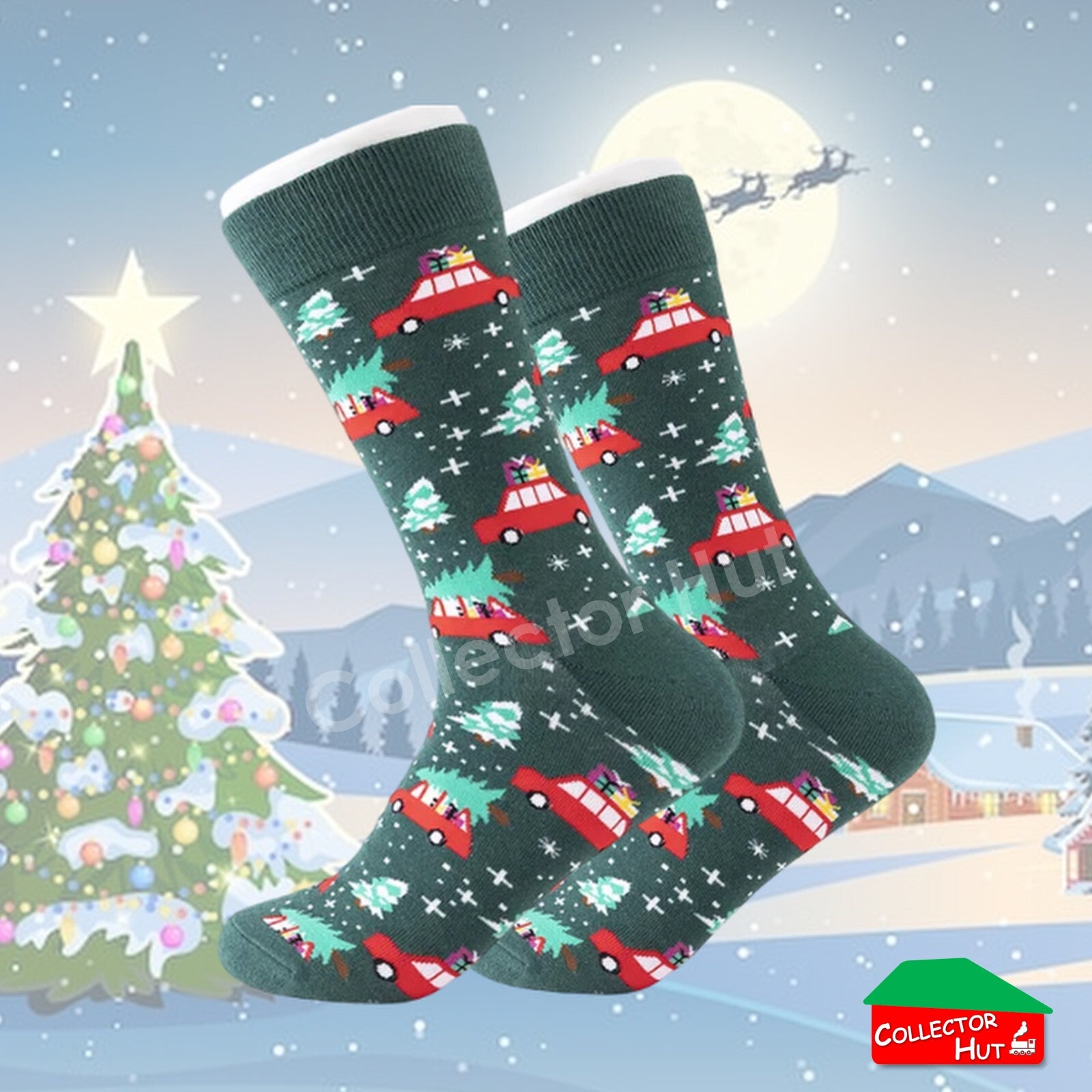 CHRISTMAS SOCKS Cotton Blend Anti-Odor Unisex Crew Socks CUSTOM Gift Set