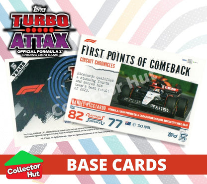 Topps Turbo Attax Formula 1 F1 2024 #1-166 Base Cards YOU CHOOSE