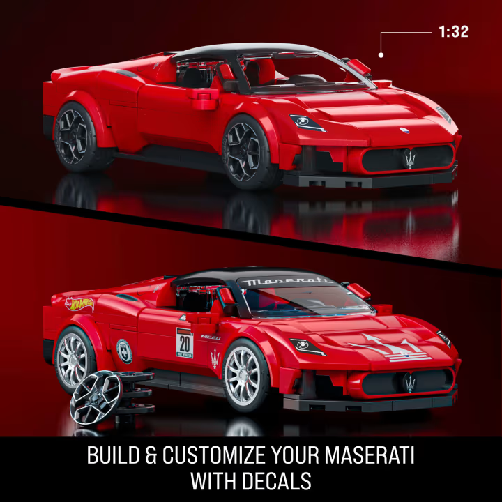 Mattel Brick Shop Hot Wheels SPEED Maserati MC20 1:32 Model Kit