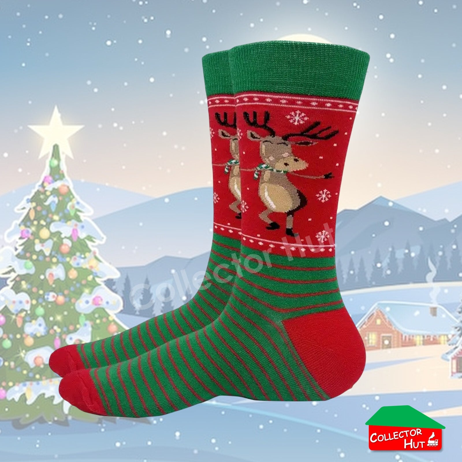 CHRISTMAS SOCKS Cotton Blend Anti-Odor Unisex Crew Socks CUSTOM Gift Set