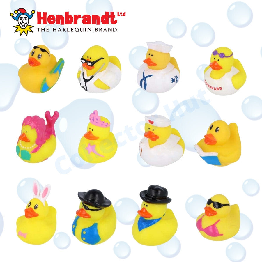 Novelty Rubber Ducks 5cm Assorted Characters Designs Henbrandt