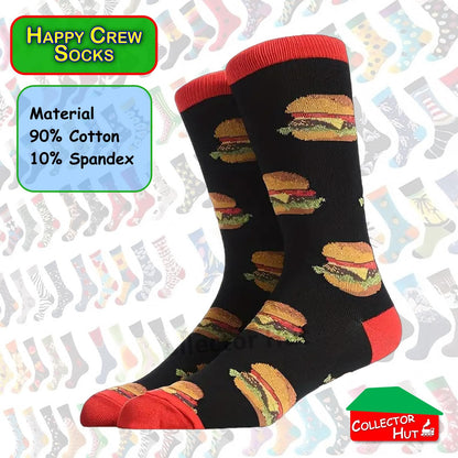 Happy Crew Socks Novelty Breathable Anti-Odour Men's Unisex UK 6-8.5 EU 39-42