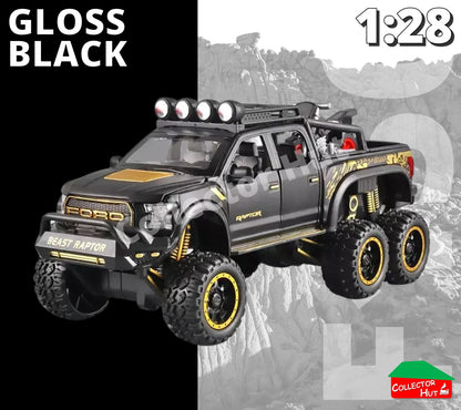F150 Raptor Diecast Pickup Truck Pullback Model 1:28 Scale Replica