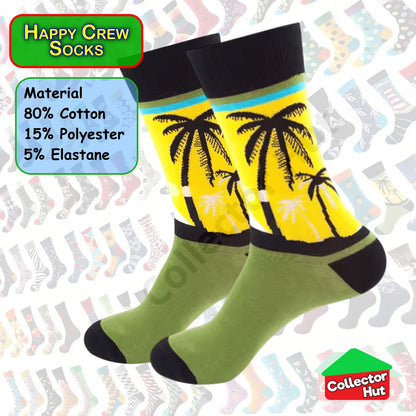 Happy Crew Socks Novelty Breathable Anti-Odour Men's Unisex UK 6-8.5 EU 39-42