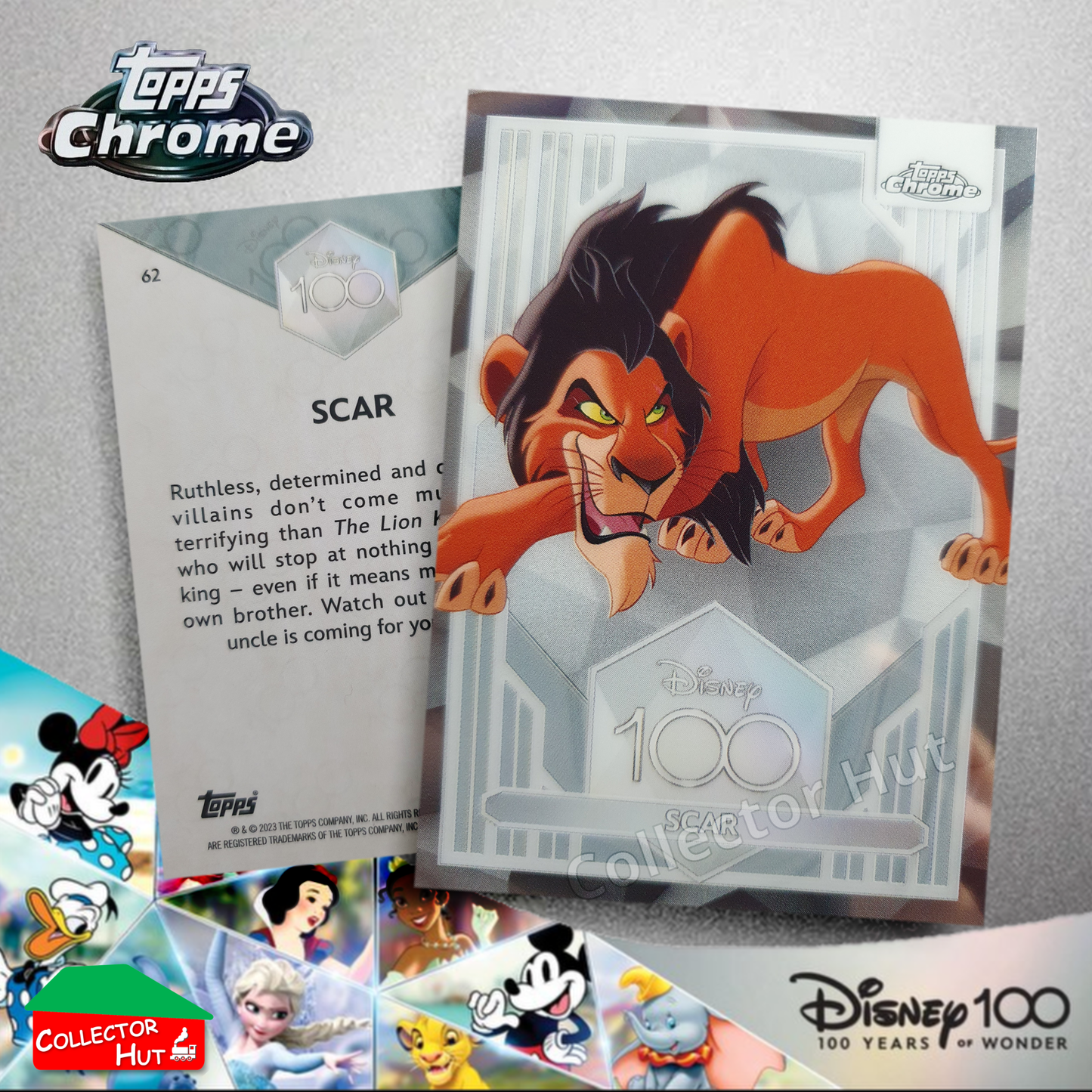 Disney 100 Topps Chrome 2023 Base Cards 1-100 Pick Singles to Complete Your Set