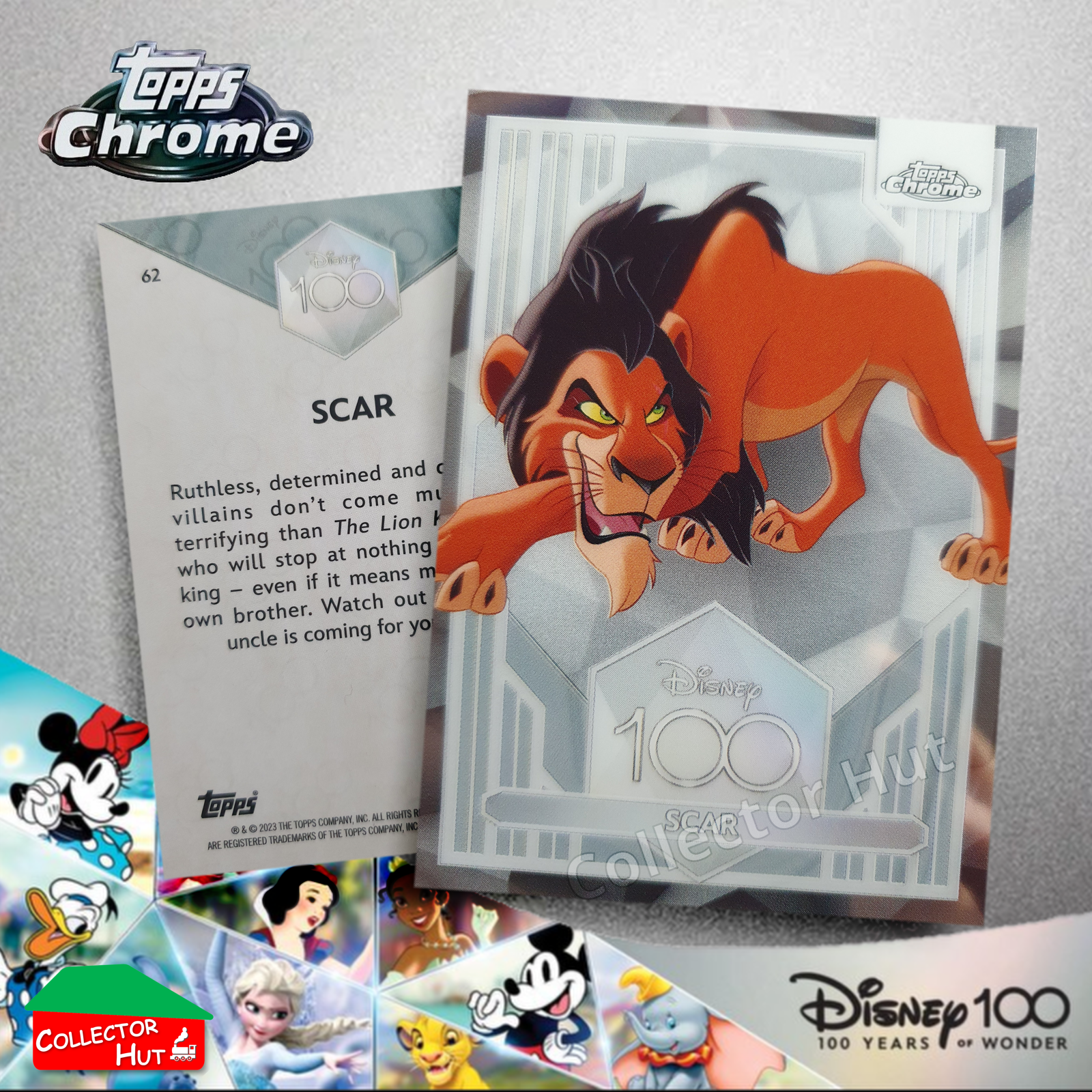 Disney 100 Topps Chrome 2023 Base Cards 1-100 Pick Singles to Complete Your Set