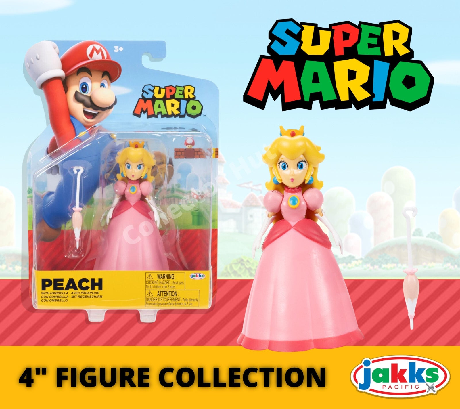 Super Mario 4" Posable Figure with Accessories Collection Jakks Pacfic