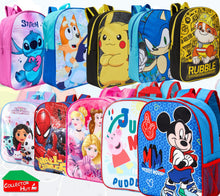 Boys Girls Kids Childrens School Backpack Junior Novelty Character Rucksack Bag