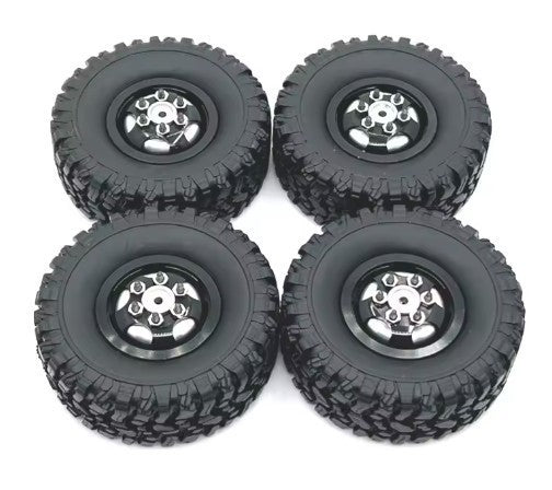 RC Model Wheels Tyres 5mm Hub 68mm x 24mm 50g ALLOY 4pcs Set Car Truck MN82