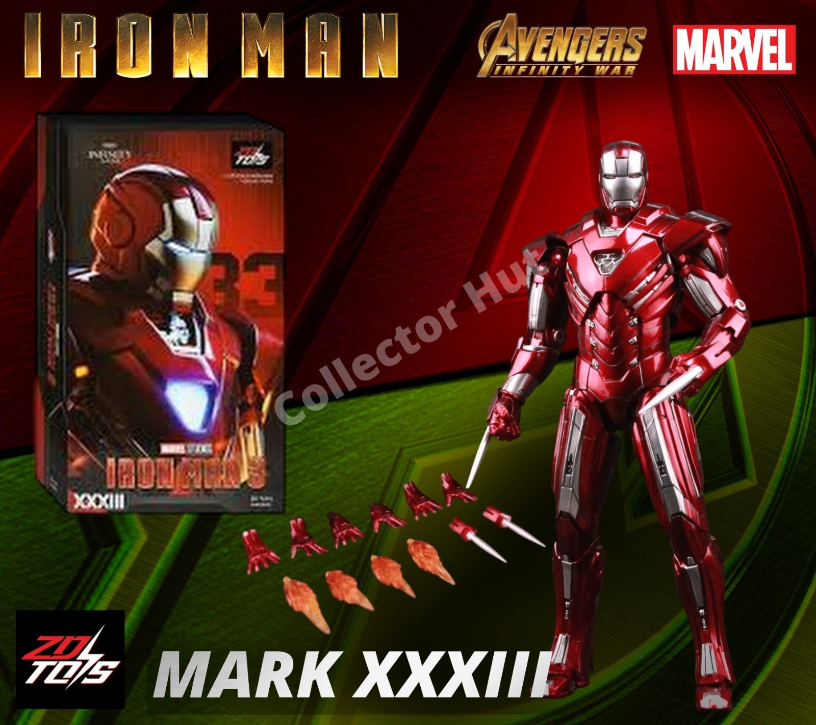 Iron Man Marvel Action Figures 1:10 Scale Avenger Infinity Saga MK 1-85 ZD Toys