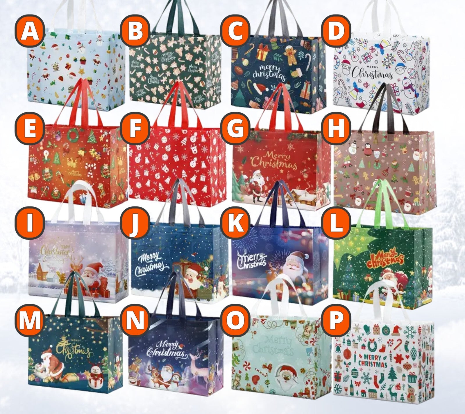 Christmas Novelty Tote Gift Bags Fabric Choose a Pattern