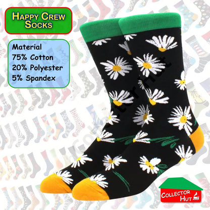 Happy Crew Socks Novelty Breathable Anti-Odour Men's Unisex UK 6-8.5 EU 39-42