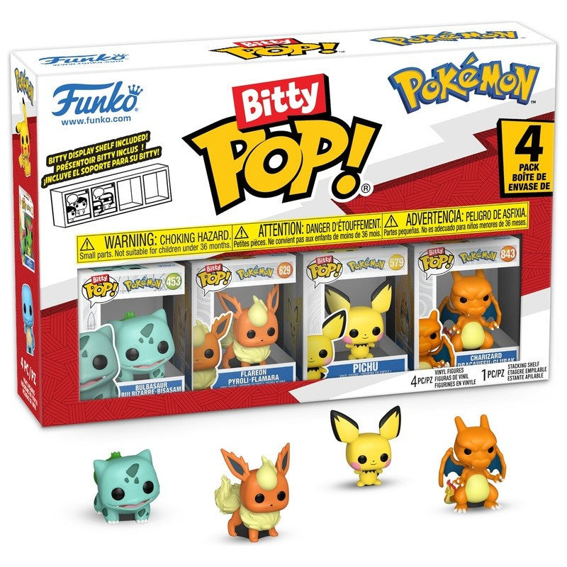 Pokemon Bitty Pop! 4-Pack Pikachu Bulbasaur Charmander Squirtle