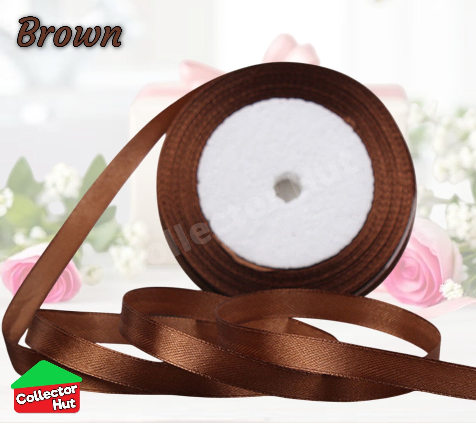 Satin Ribbon Roll Double Sided 23m Various Colours Sizes 10mm 15mm Widths