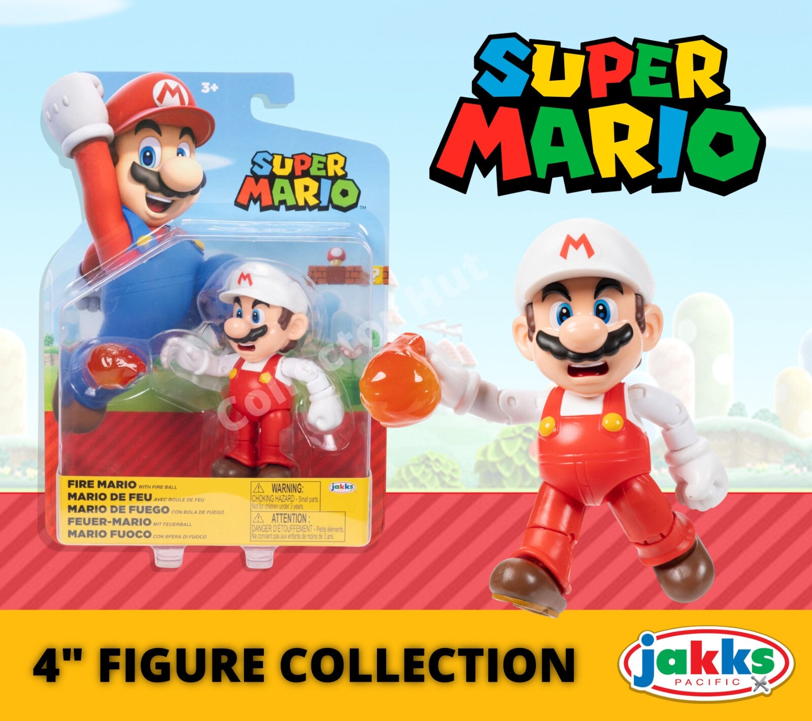 Super Mario 4" Posable Figure with Accessories Collection Jakks Pacfic