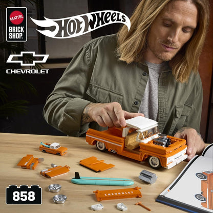 Mattel Brick Shop Hot Wheels ELITE Chevy Pickup 1:16 Scale Model Car Kit