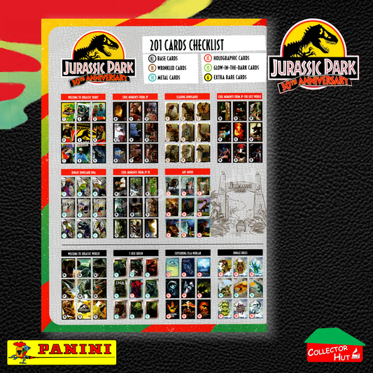 Jurassic World 30th Anniversary Trading Card COMPLETE BASE SET #1-195 in Binder