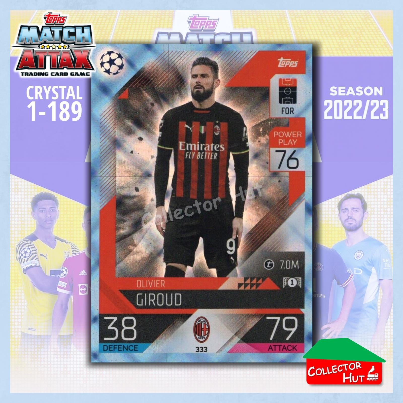 Topps Match Attax Europa Champions League 2022/23 Crystal Parallel Cards 190-387
