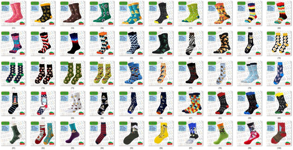 Happy Crew Socks Novelty Breathable Anti-Odour Men's Unisex UK 9-11 EU 43-46