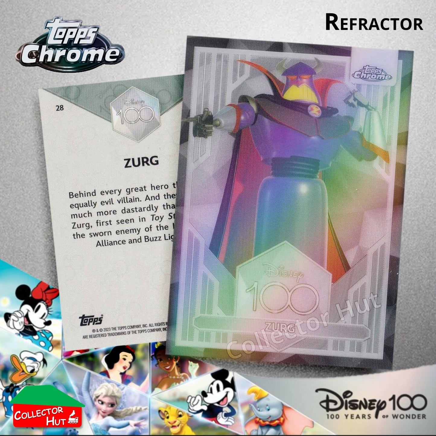 Disney 100 Topps Chrome 2023 REFRACTOR Cards 1-100 Pick Singles