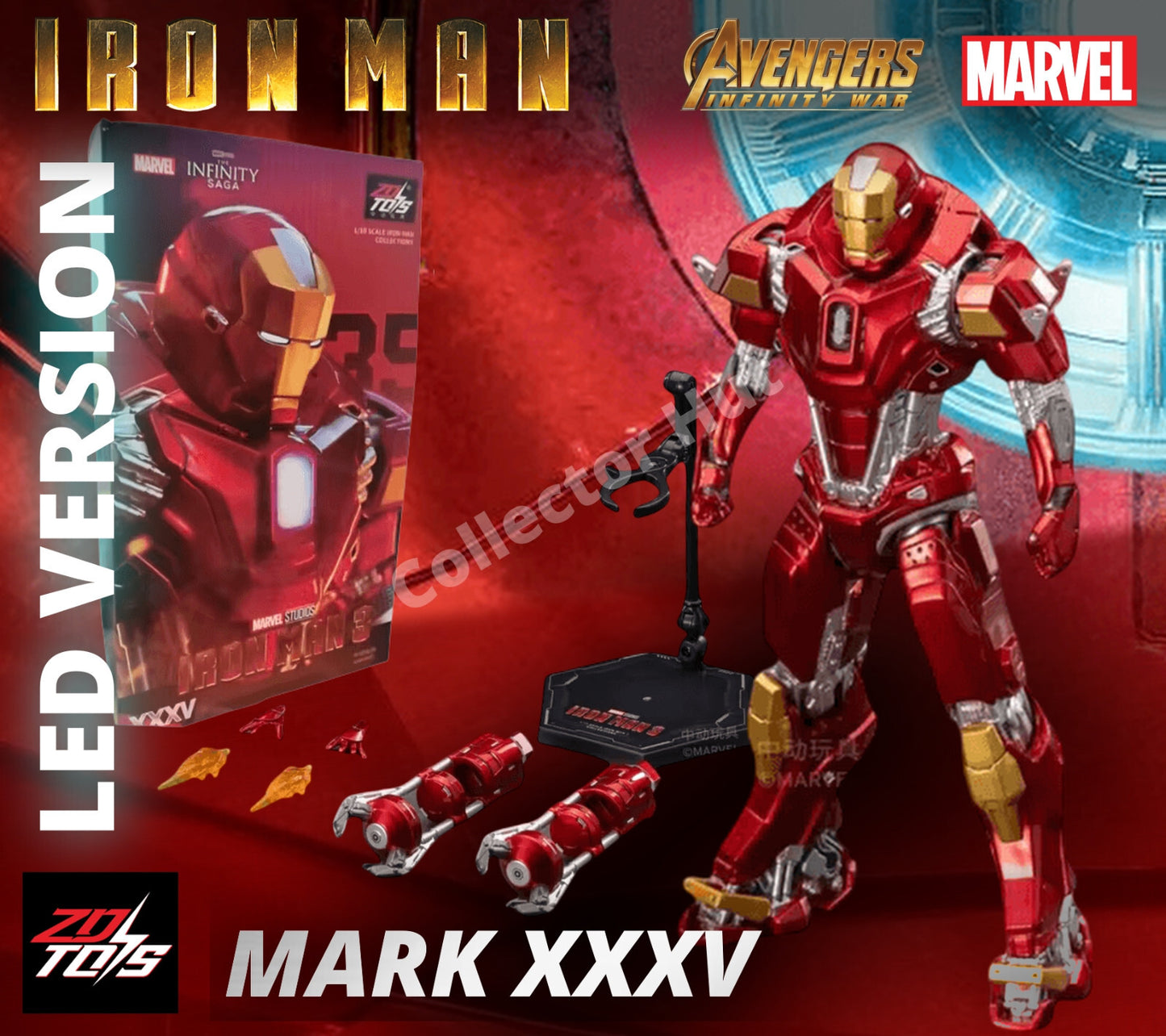 Iron Man Marvel Action Figures 1:10 Scale Avengers Infinity Saga LED VERSION