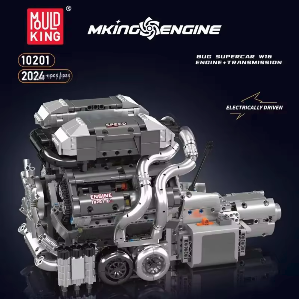 Mould King Technology Motorized Engine Building Block Model Sets