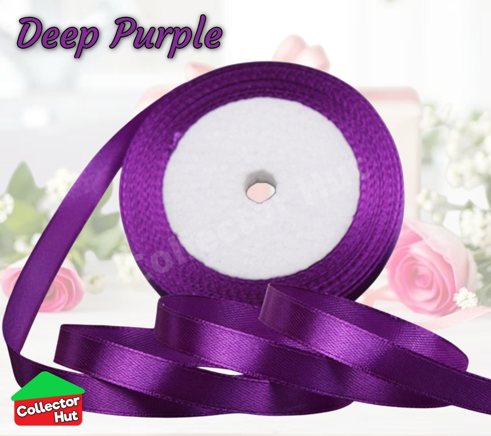 Satin Ribbon Roll Double Sided 23m Various Colours Sizes 10mm 15mm Widths