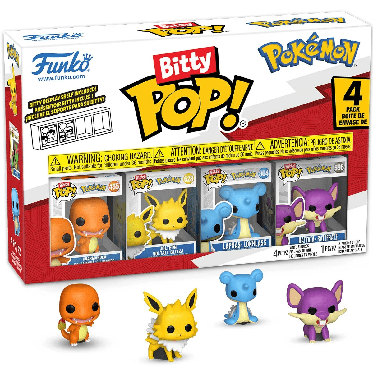 Pokemon Bitty Pop! 4-Pack Pikachu Bulbasaur Charmander Squirtle