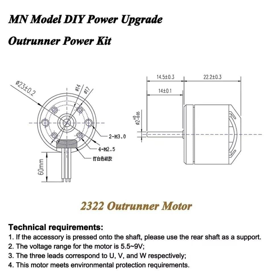 MN82 MN98 MN99 MN168 Brushless Motor Upgrade Kit 2322