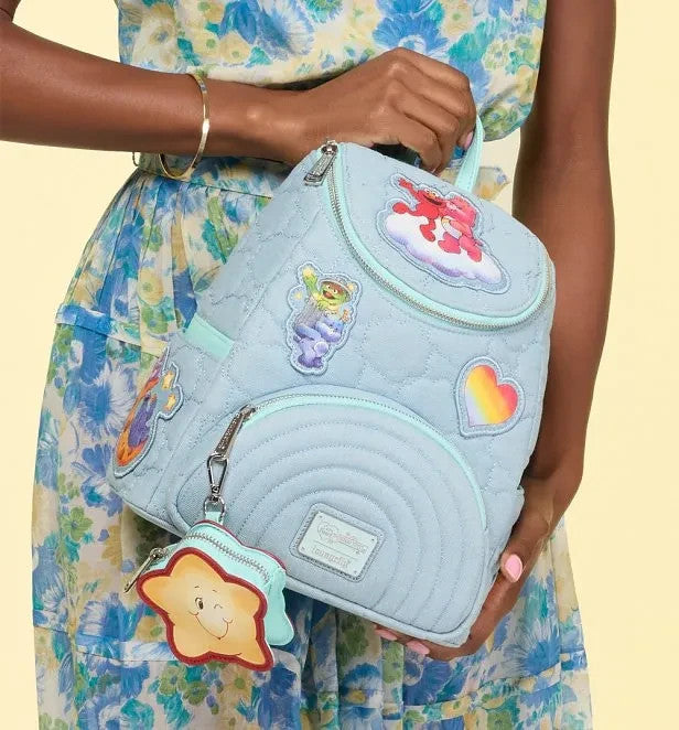 Loungefly Care Bears x Sesame Street Denim Mini Backpack