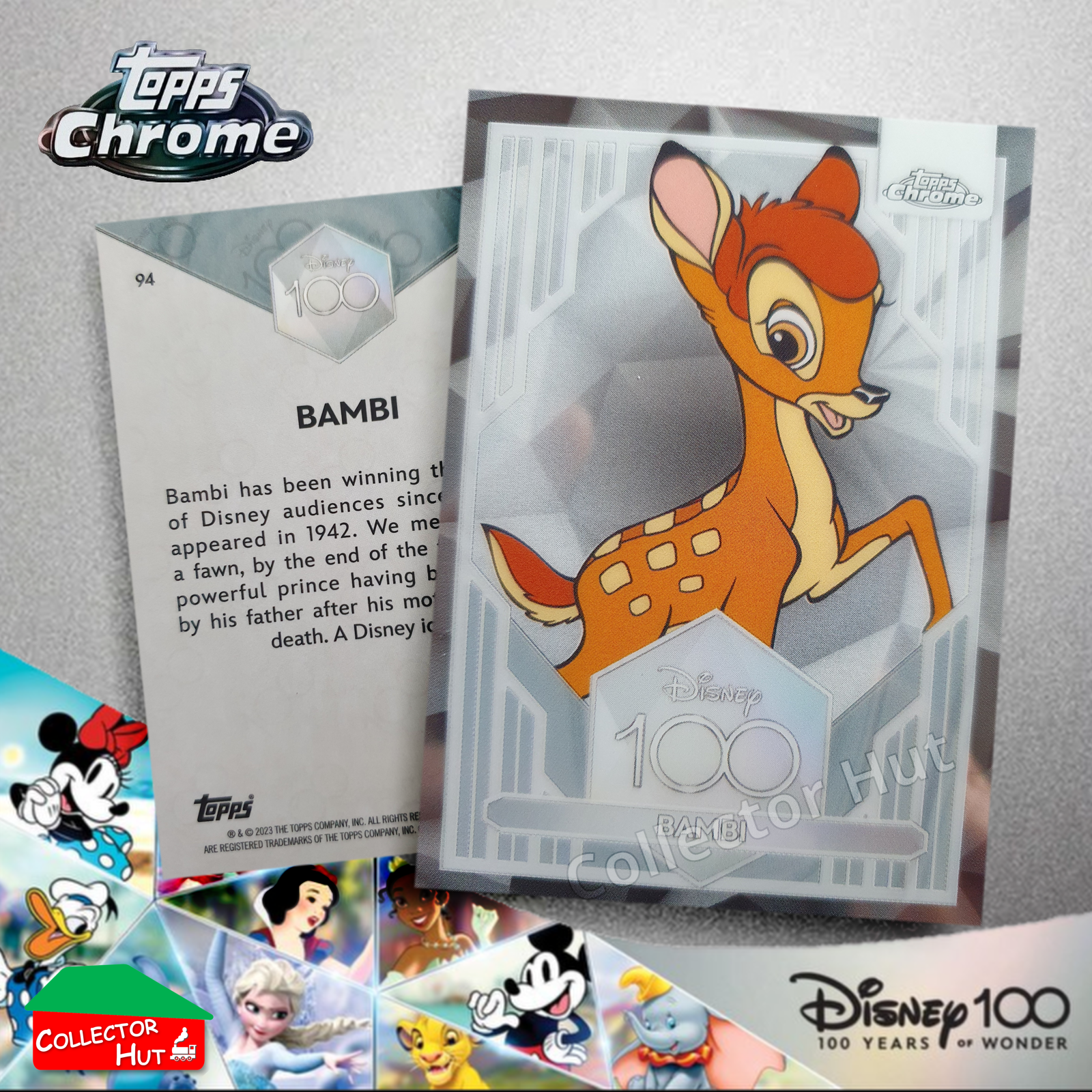 Disney 100 Topps Chrome 2023 Base Cards 1-100 Pick Singles to Complete Your Set