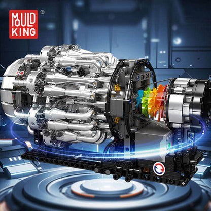 Mould King Technology Motorized Engine Building Block Model Sets