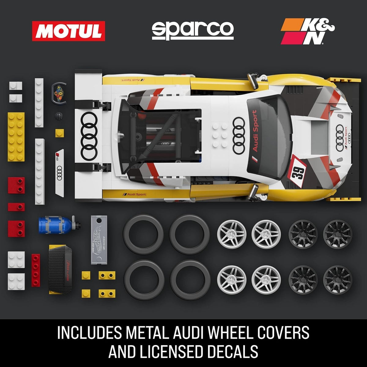 Mattel Brick Shop Hot Wheels ELITE '15 Audi R8 LMS 1:16 Scale Model Kit
