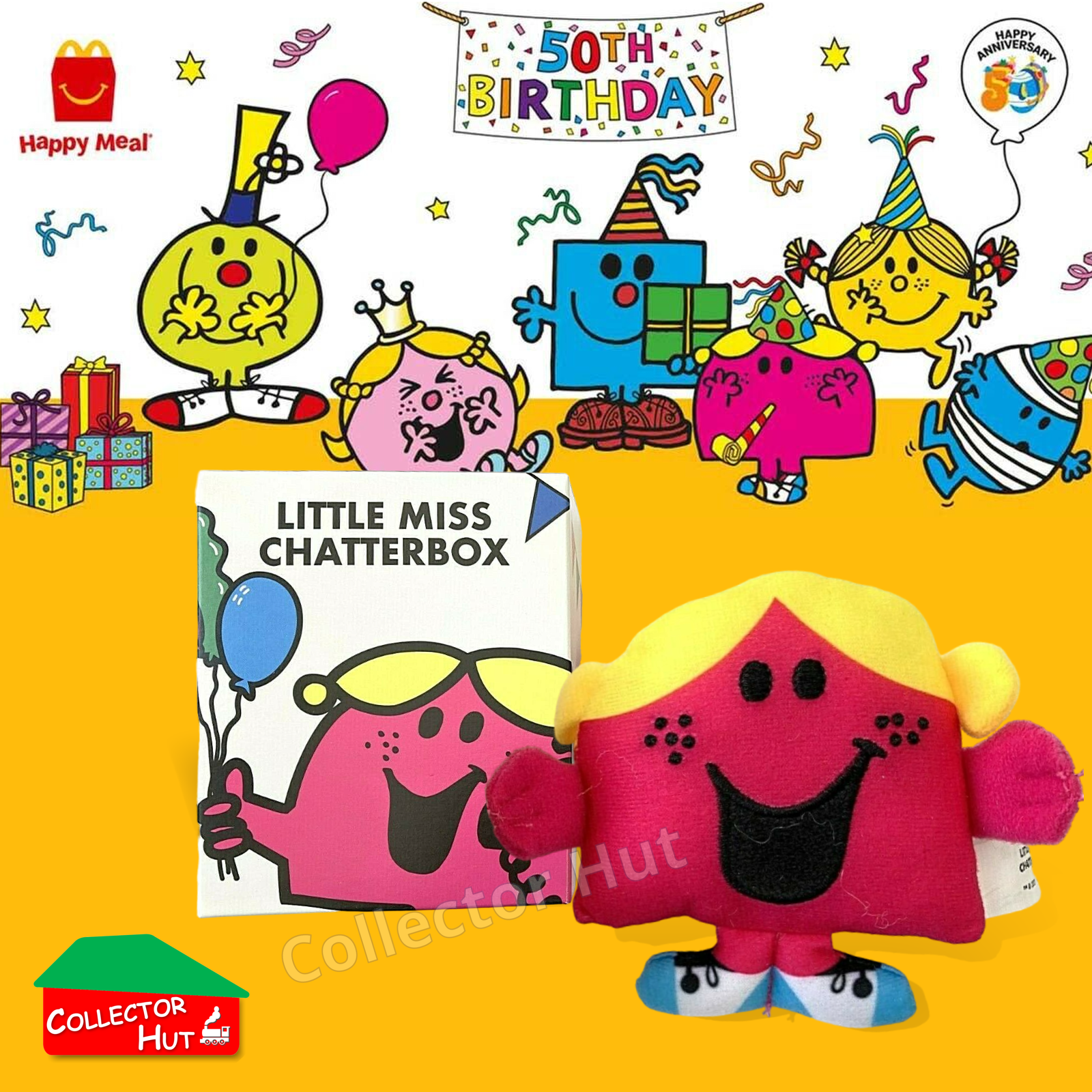 McDonalds Happy Meal Mr Men Little Miss 2024 & 2021 50th Anniversary Plush Toys