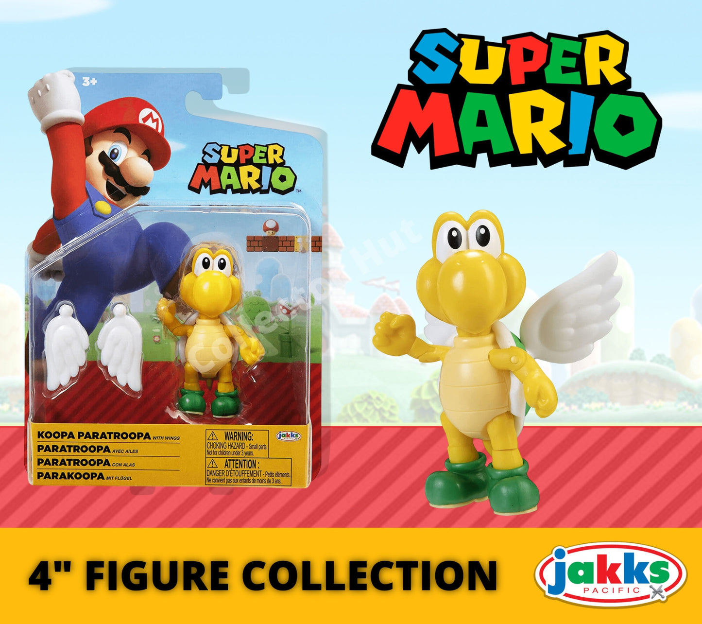 Super Mario 4" Posable Figure with Accessories Collection Jakks Pacfic
